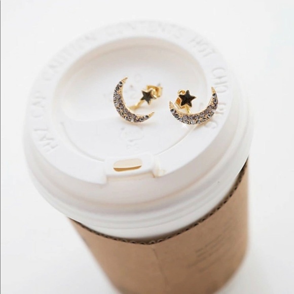 3/$30 Moon & Star Rhinestone Stud Earrings - Picture 4 of 5